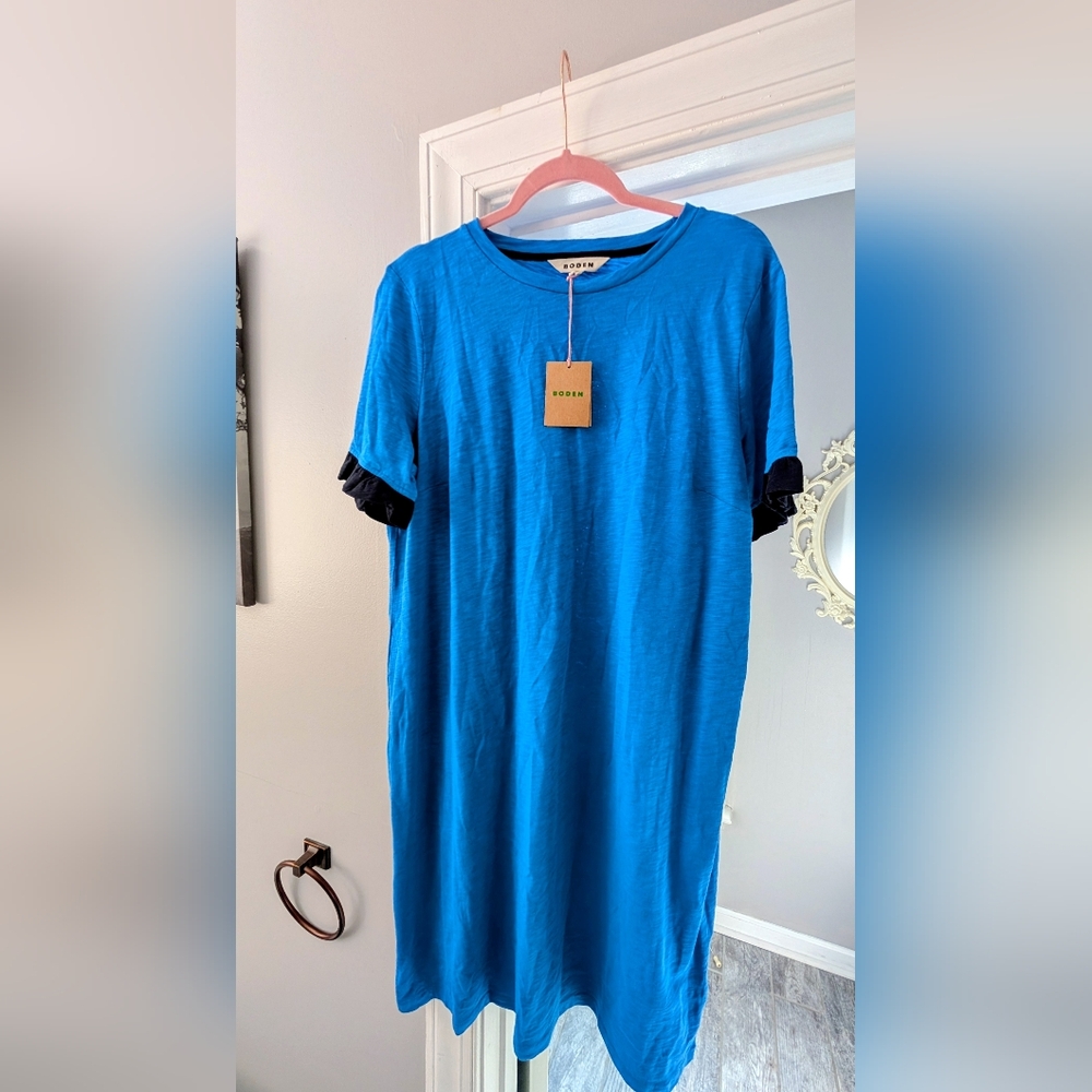 Boden NWT Vibrant Blue T-shirt Dress 12L